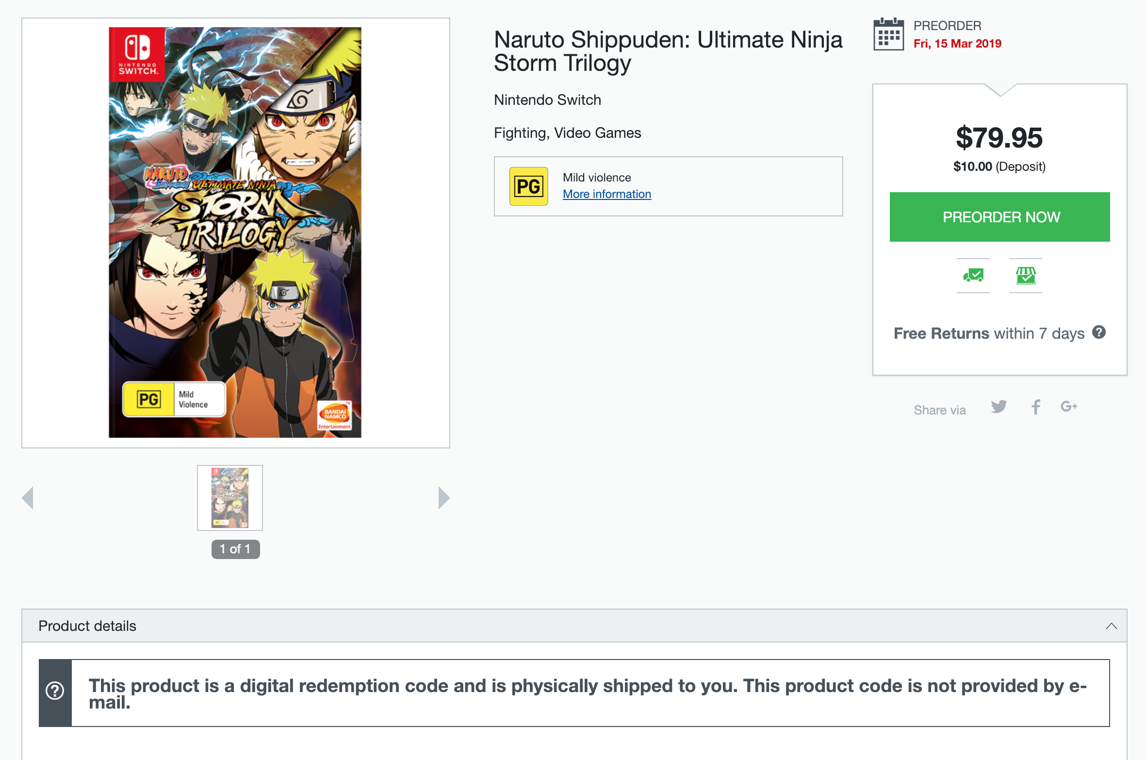 Naruto Shippuden: Ultimate Ninja Storm Trilogy Physical Will Require Three  Download Codes In Australia – NintendoSoup | Nintendo-Switch-Spiele