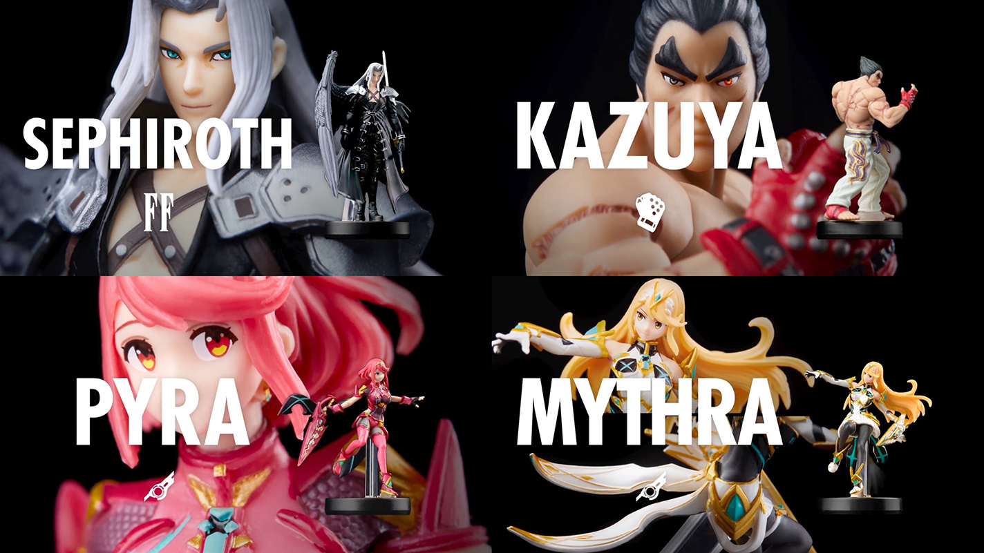 Kazuya and Sephiroth amiibo release January 13th, Pyra and Mythra later