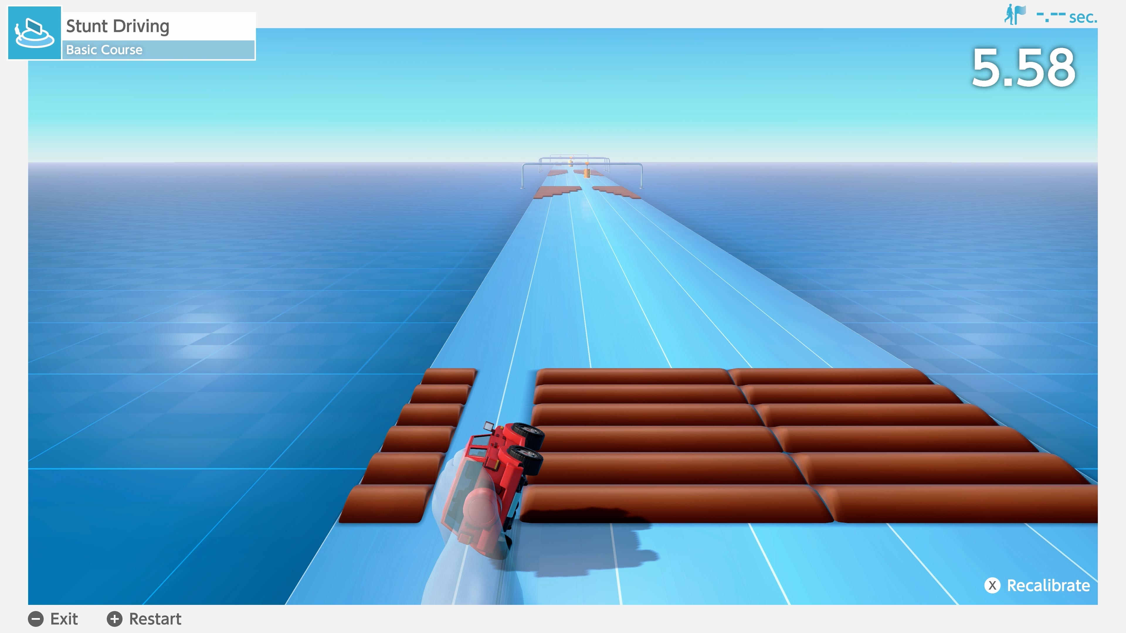 A mini game from Nintendo Switch 2 Welcome Tour showing a game that uses the mouse controls and tilt to steer a car.